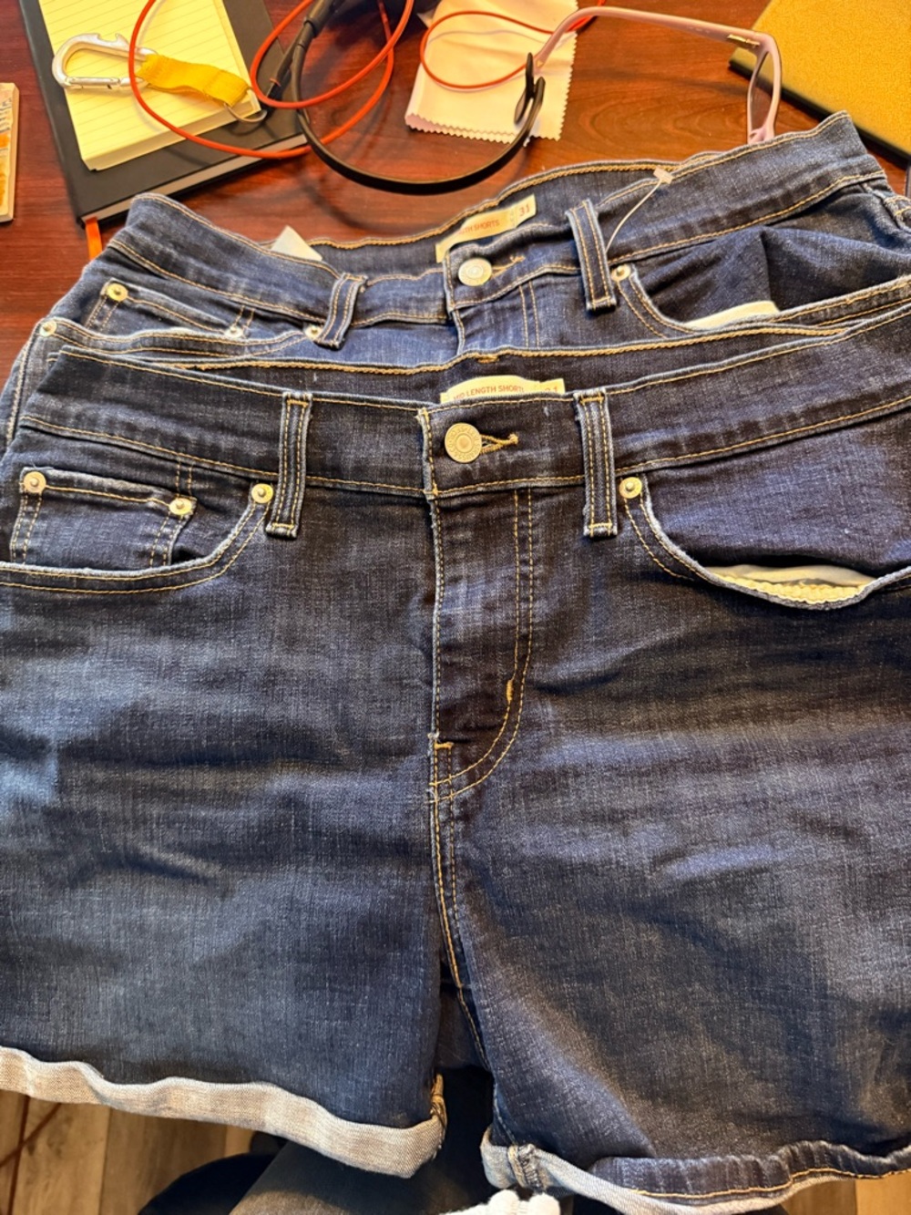 Levi's Dark Blue High Waist Women's Denim Shorts